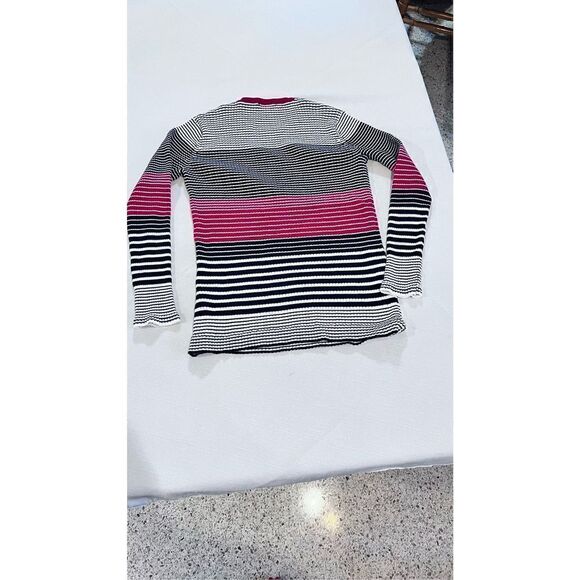 Tommy Hilfiger Women's Striped Rib Knit Long Sleeve Sweater Multi-Color Sz Large - Picture 9 of 10